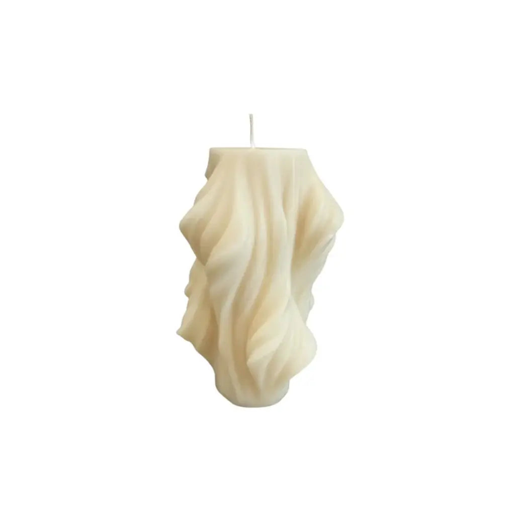 4" White Day at the Spa Scented Dimensional Twist Candle - Homeroots - Flyclothing LLC