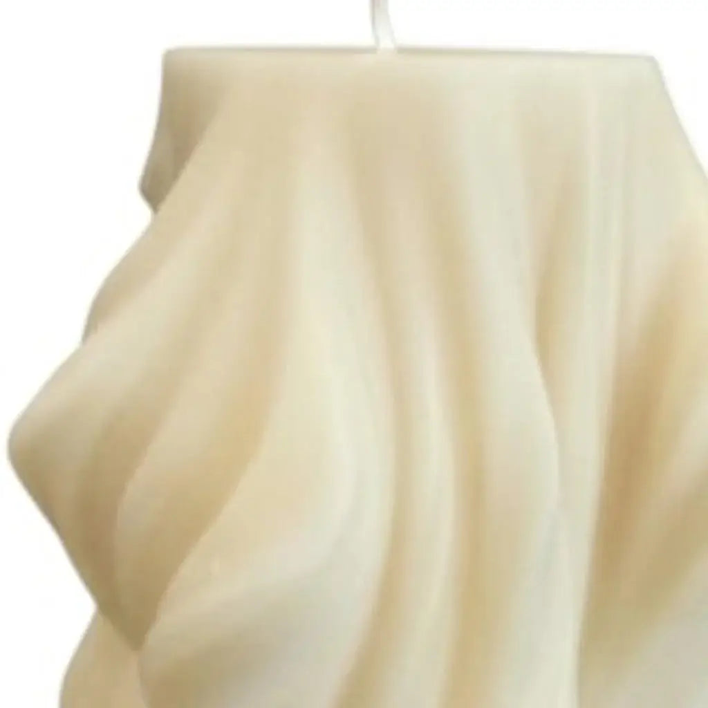 4" White Unscented Dimensional Twist Candle - Homeroots - Flyclothing LLC