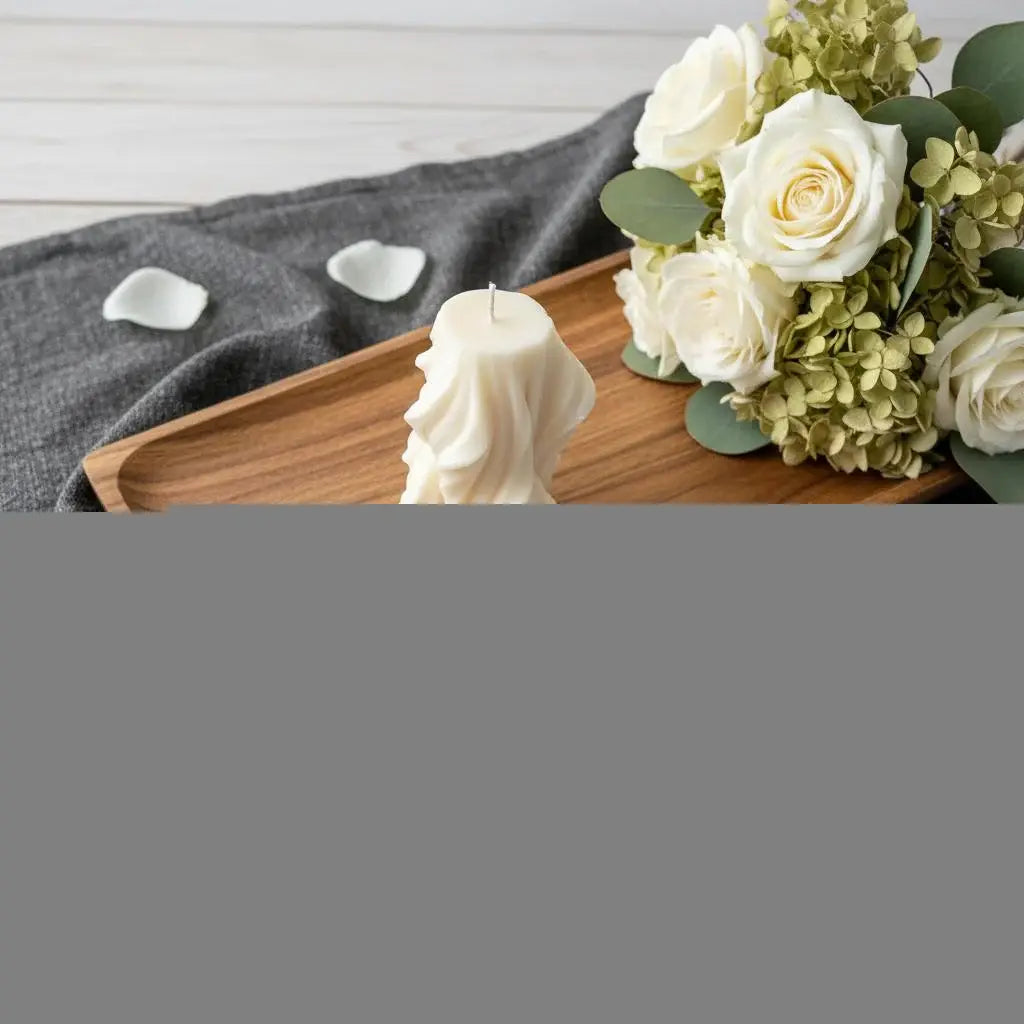 4" White Himalayan Bamboo Scented Dimensional Twist Candle - Homeroots - Flyclothing LLC