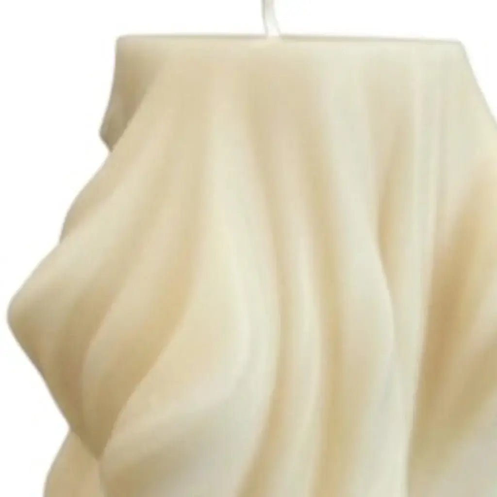 4" White Peony Scented Dimensional Twist Candle - Homeroots - Flyclothing LLC