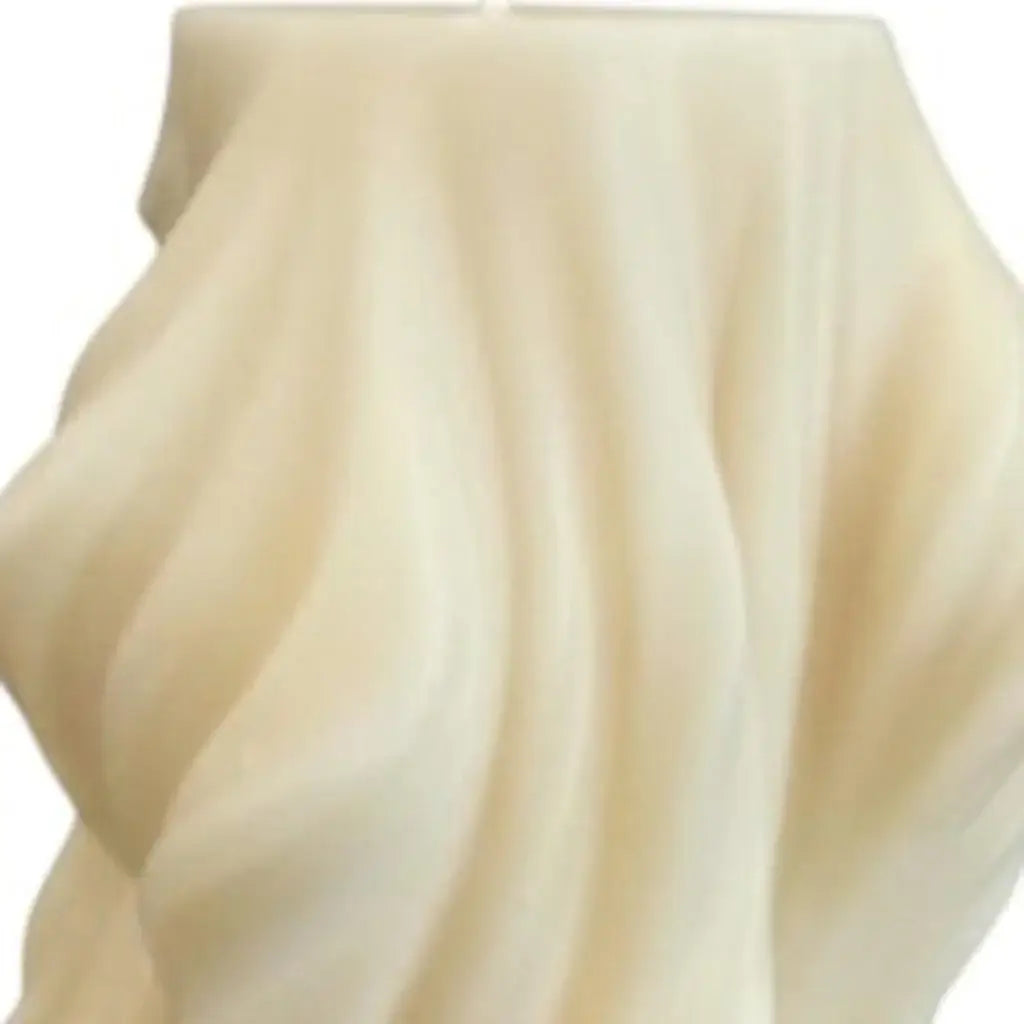 4" White Vanilla Scented Dimensional Twist Candle - Homeroots - Flyclothing LLC