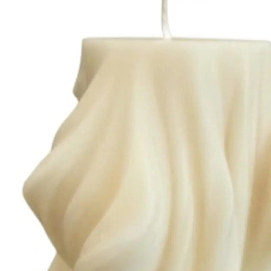 4" White Coconut And Hibiscus Scented Dimensional Twist Candle - Homeroots - Flyclothing LLC