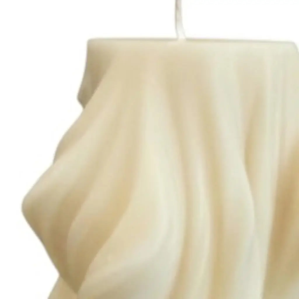 4" White Eucalyptus Scented Dimensional Twist Candle - Homeroots - Flyclothing LLC