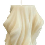 4" White Eucalyptus Scented Dimensional Twist Candle - Homeroots - Flyclothing LLC