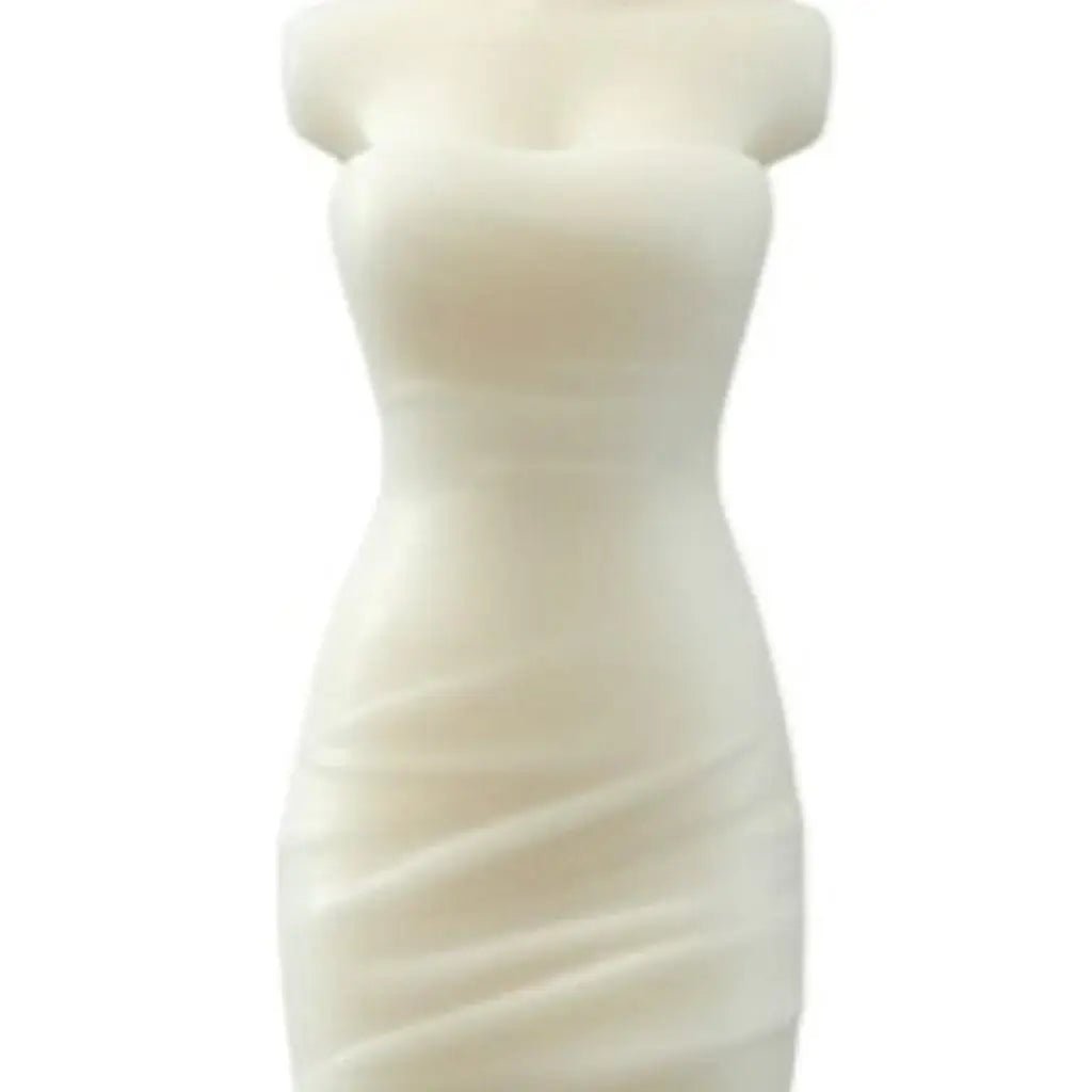 4" Ivory Unscented Dimensional Form Candle - Homeroots - Flyclothing LLC