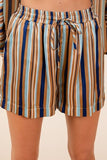 Mittoshop Drawstring Striped Satin Shorts - Trendsi