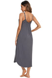 V-Neck Midi Lounge Dress - Trendsi