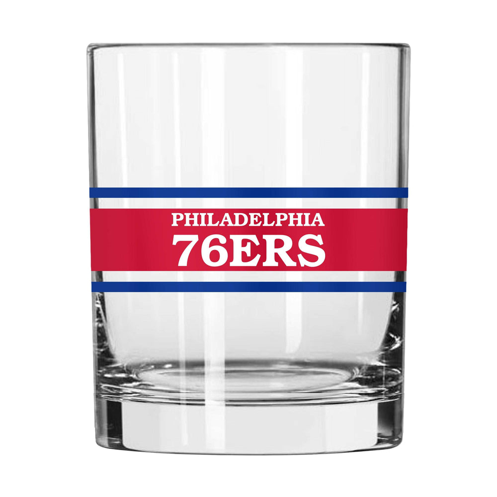 Philadelphia 76ers 14oz Stripe Rocks Glass - Logo Brands - Flyclothing LLC