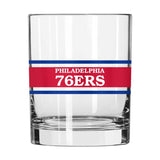Philadelphia 76ers 14oz Stripe Rocks Glass - Logo Brands - Flyclothing LLC