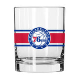 Philadelphia 76ers 14oz Stripe Rocks Glass - Logo Brands - Flyclothing LLC