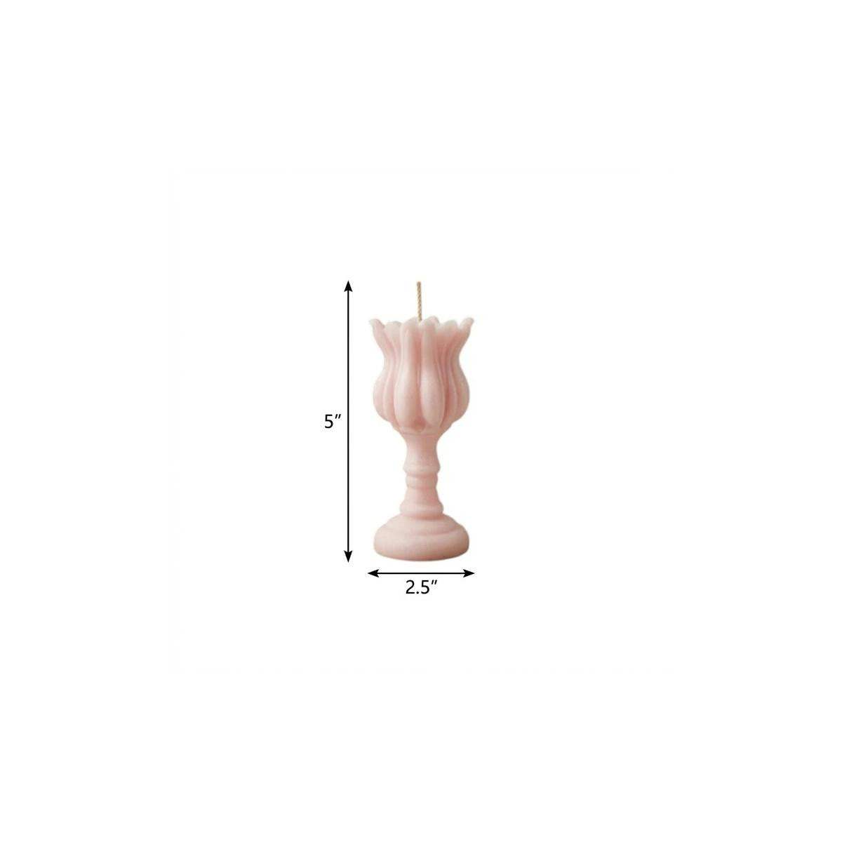5" Pink Rose Petals Scented Dimensional Flower Candle - HomeRoots - Flyclothing LLC