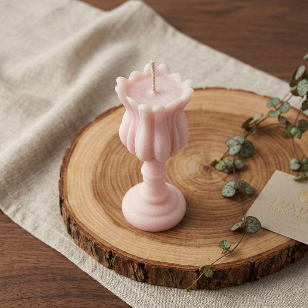 5" Pink Lily of the Valley Scented Dimensional Flower Candle - HomeRoots - Flyclothing LLC