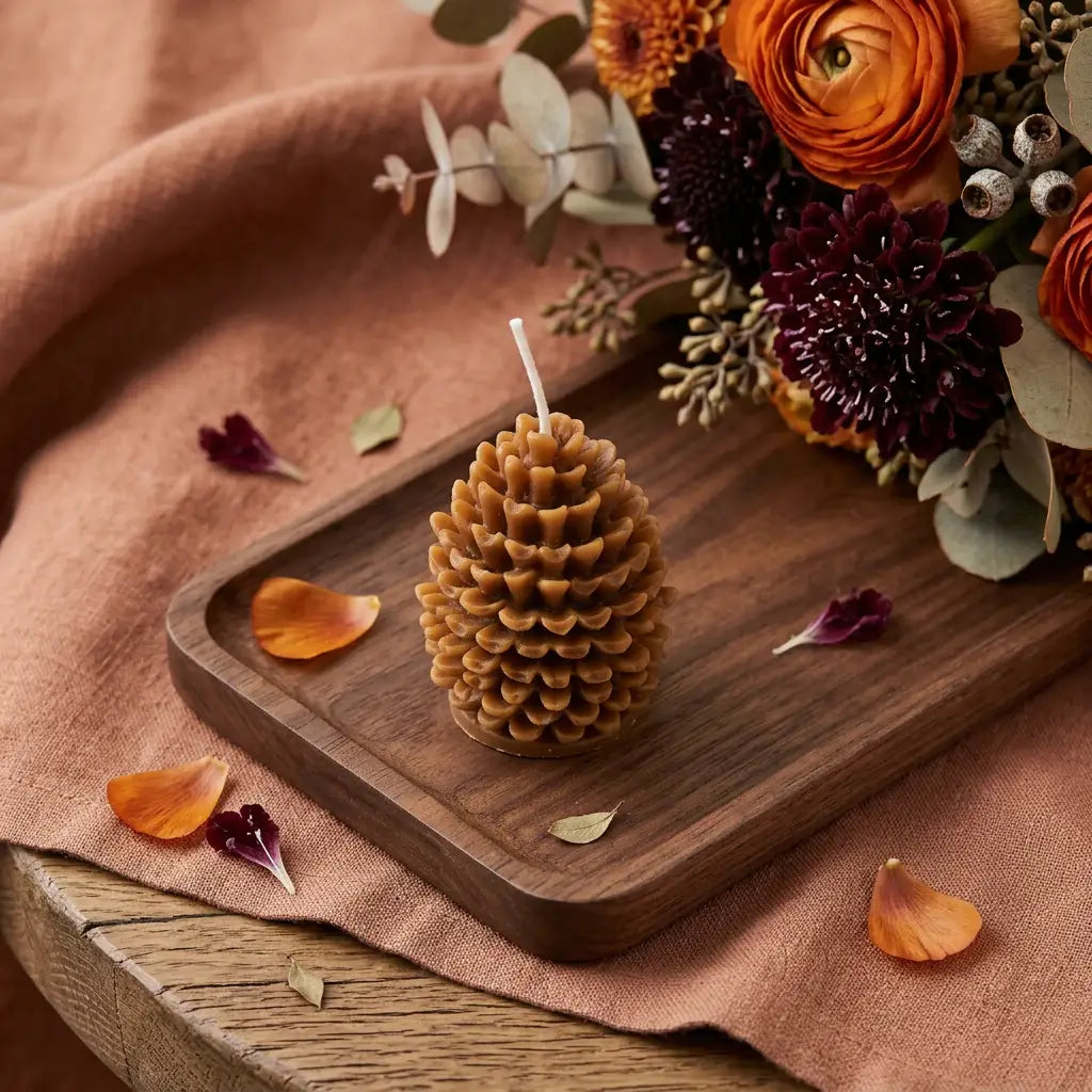 3" Brown Cinnamon Scented Dimensional Pinecone Candle - Homeroots - Flyclothing LLC
