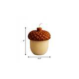 4" Brown And Ivory Latte And Pumpkin Scented Dimensional Acorn Candle - Homeroots - Flyclothing LLC