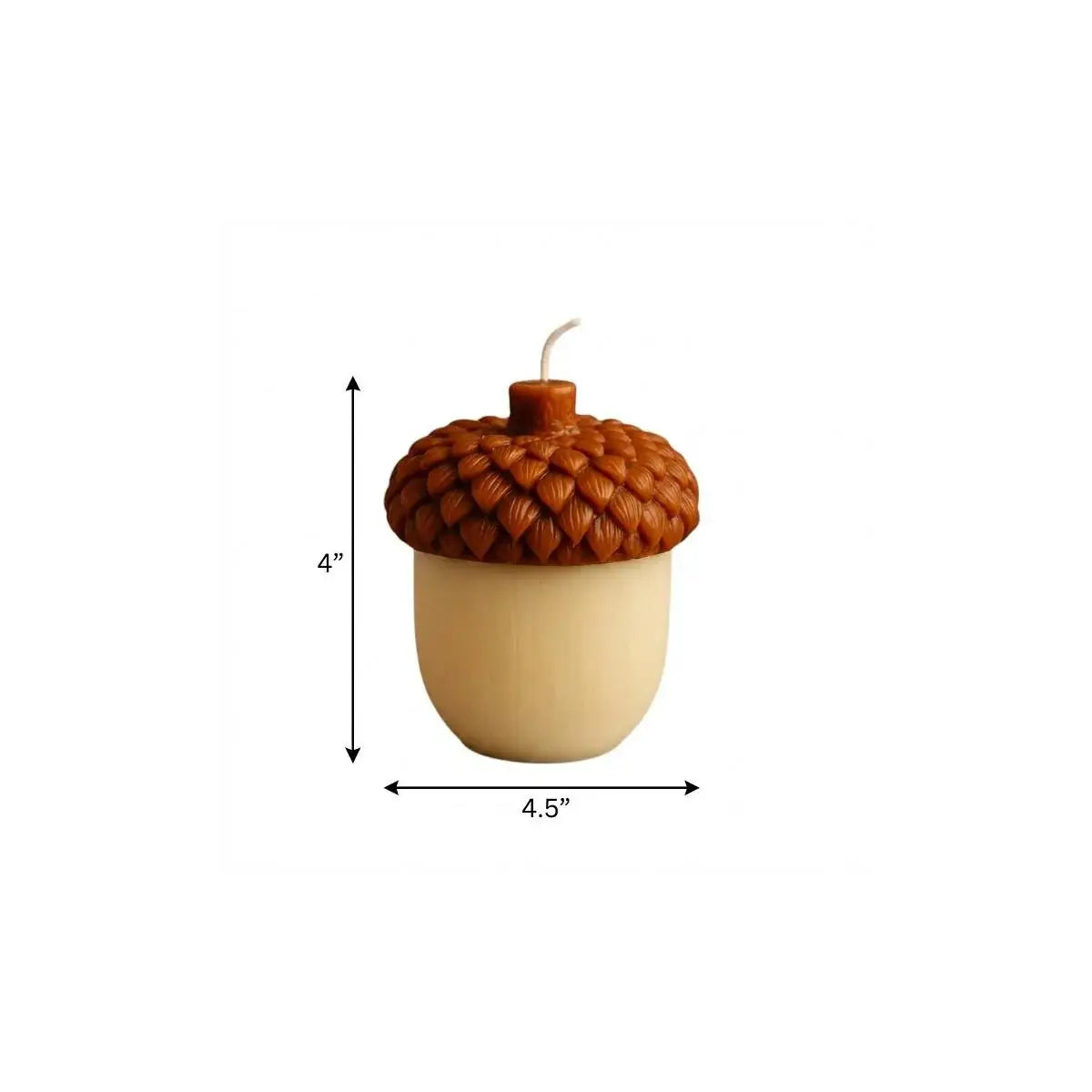 4" Brown And Ivory Latte And Pumpkin Scented Dimensional Acorn Candle - Homeroots - Flyclothing LLC