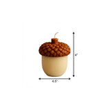 4" Brown And Ivory Autumn Harvest Scented Dimensional Acorn Candle - Homeroots - Flyclothing LLC