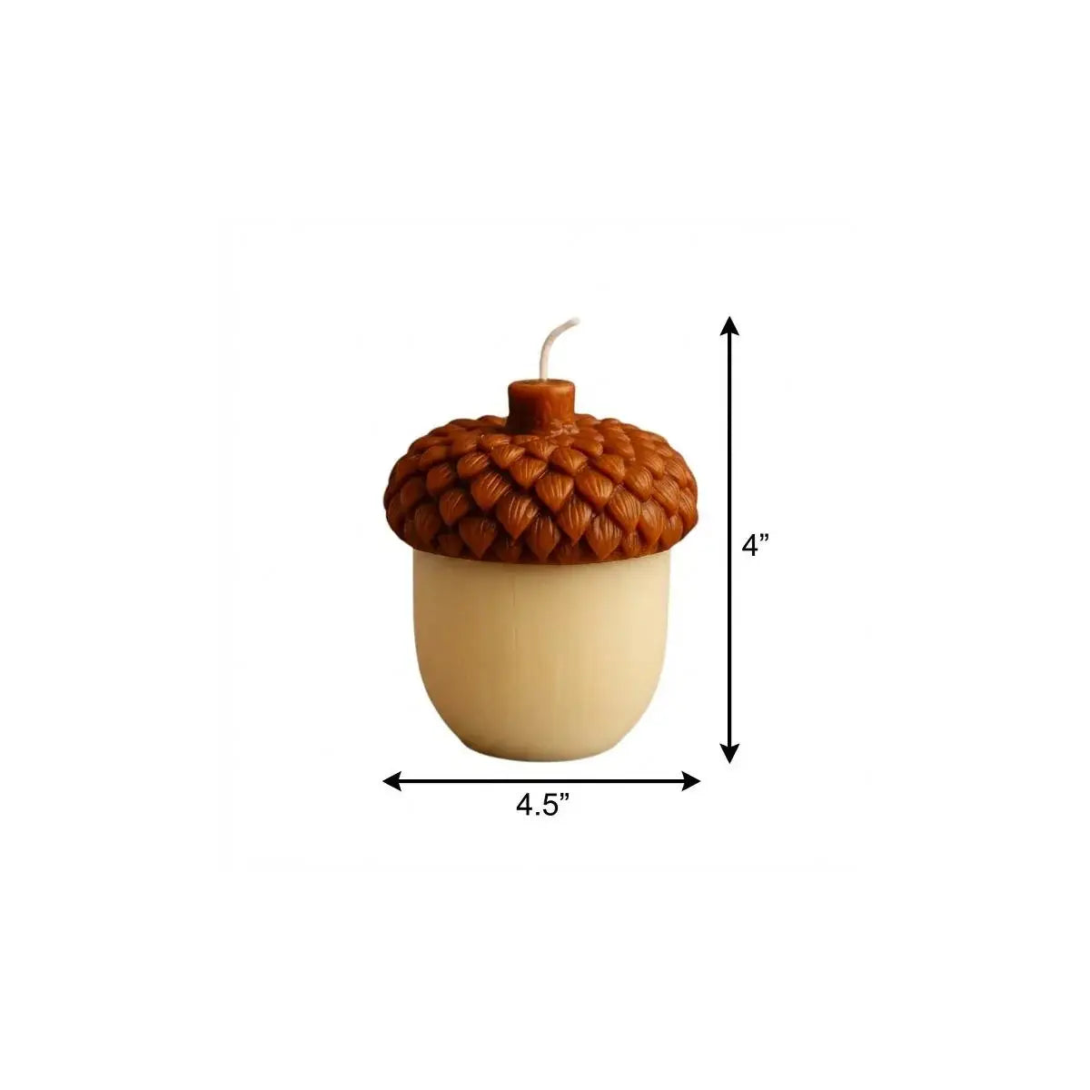 4" Brown And Ivory Autumn Harvest Scented Dimensional Acorn Candle - Homeroots - Flyclothing LLC