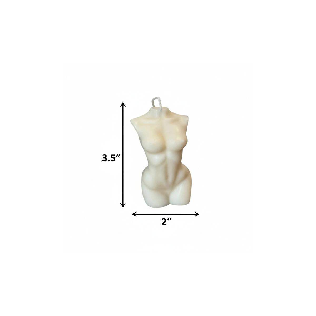 4" Ivory Unscented Dimensional Female Form Candle - HomeRoots - Flyclothing LLC