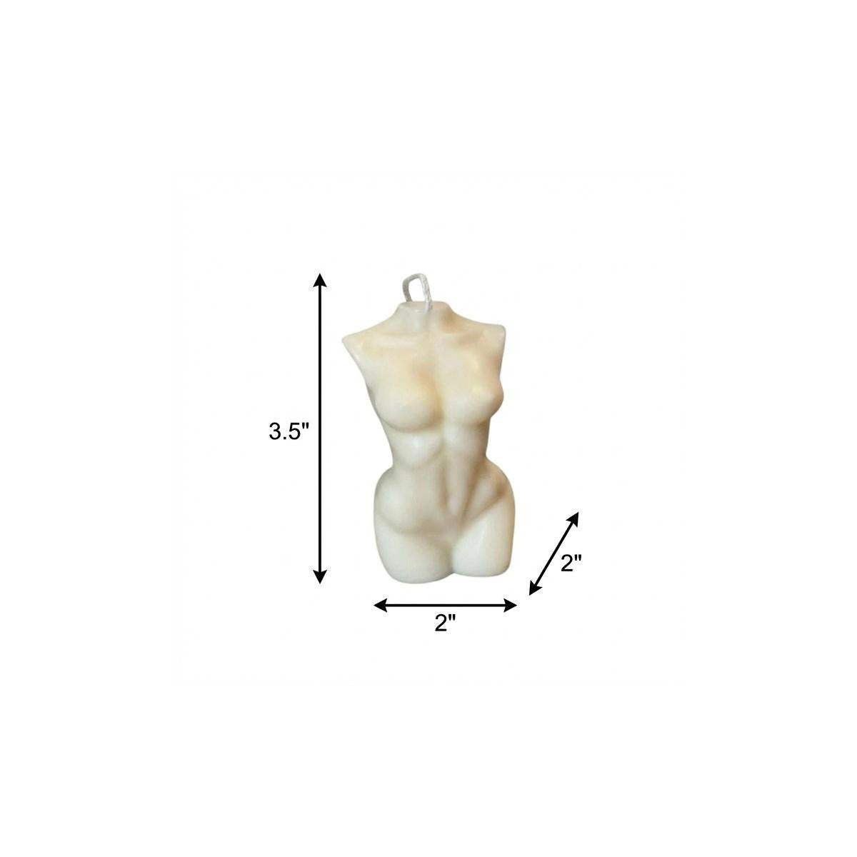 4" Ivory Rose Petals Scented Dimensional Female Form Candle - HomeRoots - Flyclothing LLC