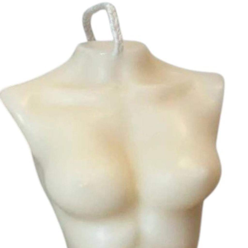 4" Ivory Vanilla Scented Dimensional Female Form Candle - HomeRoots - Flyclothing LLC