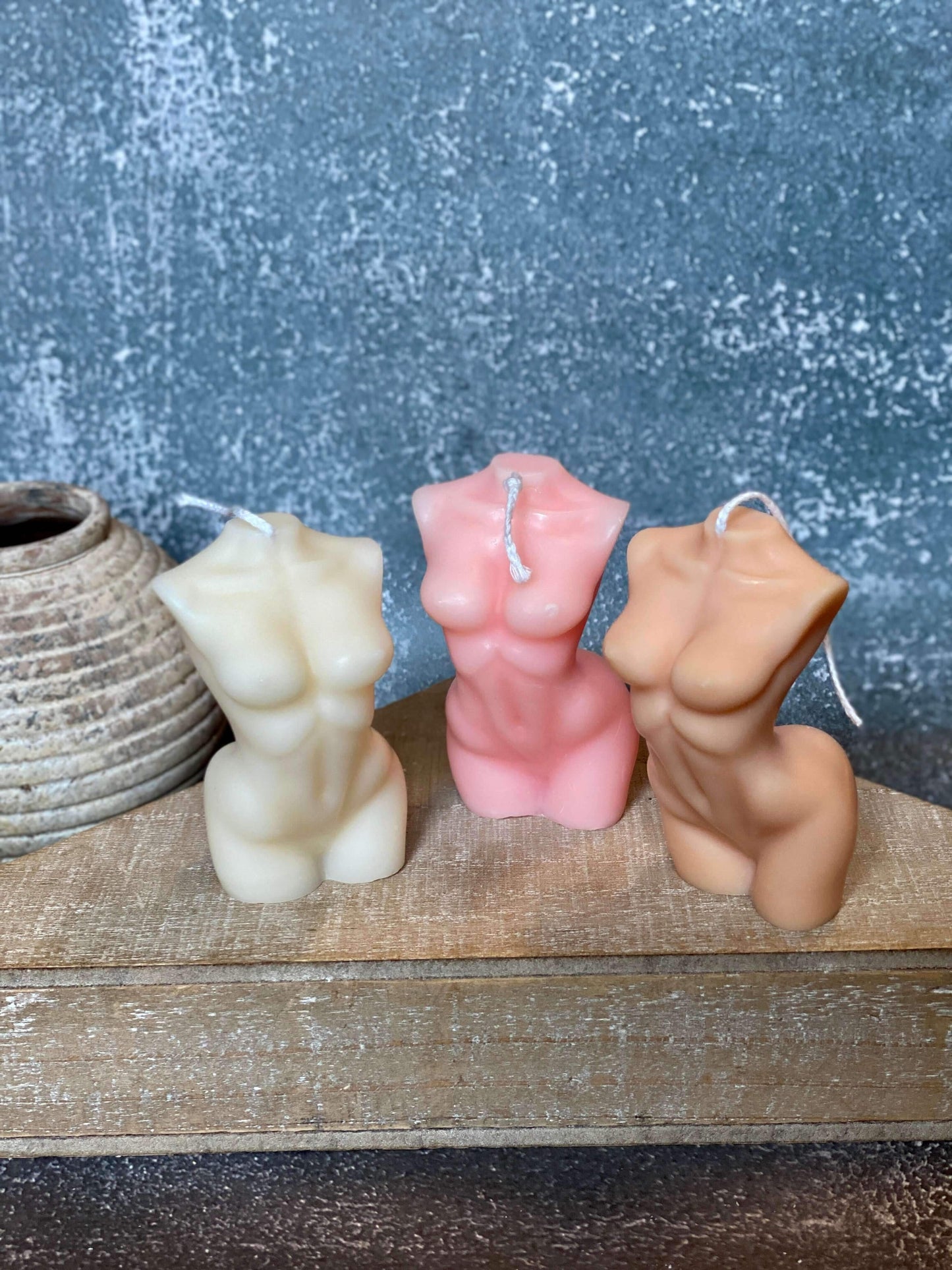 4" Natural Rose Petals Scented Dimensional Female Form Candle - Homeroots - Flyclothing LLC
