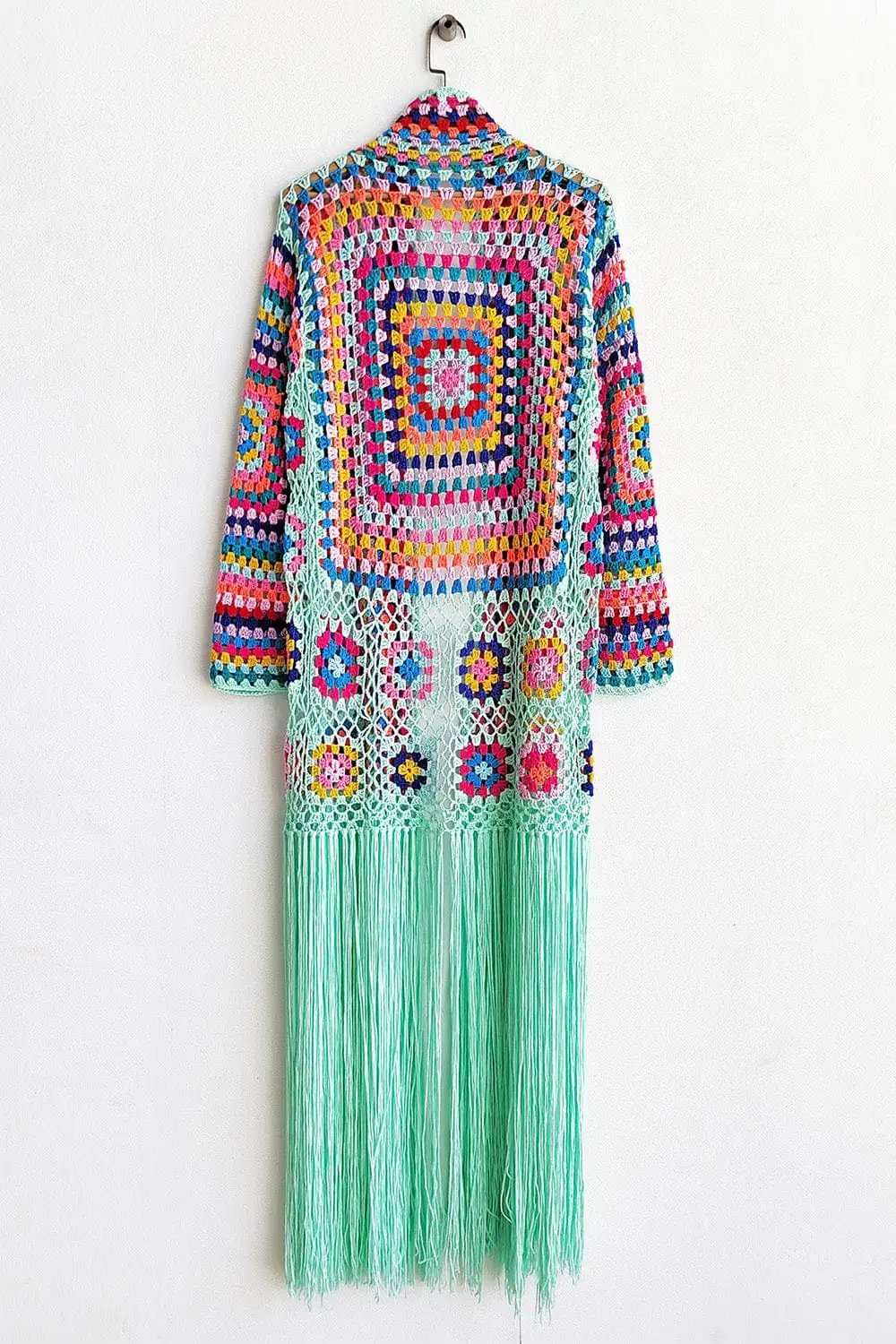 Fringe Tied Long Sleeve Cardigan - Trendsi - Flyclothing LLC