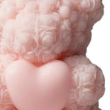 4" Pink Unscented Dimensional Teddy Bear Candle - Homeroots - Flyclothing LLC