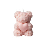 4" Pink French Market Scented Dimensional Teddy Bear Candle - Homeroots - Flyclothing LLC