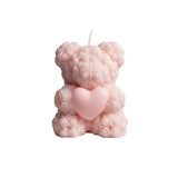 4" Pink French Market Scented Dimensional Teddy Bear Candle - Homeroots - Flyclothing LLC