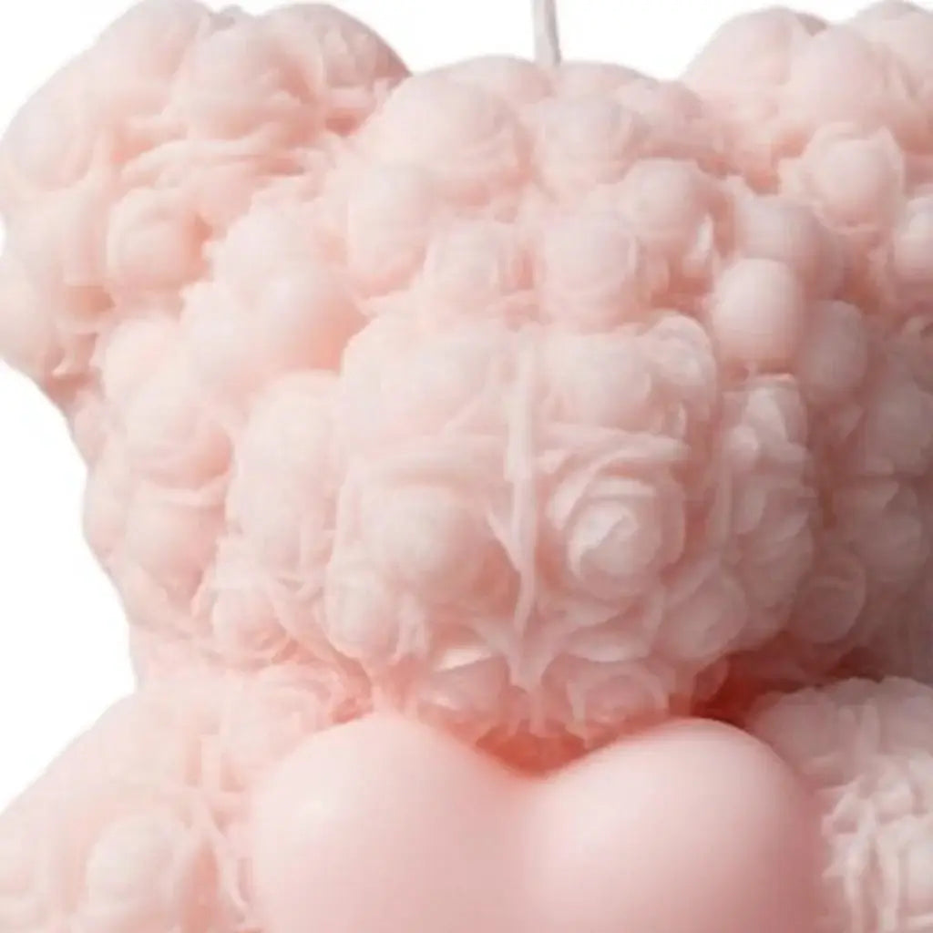 4" Pink Sandalwood Scented Dimensional Teddy Bear Candle - Homeroots - Flyclothing LLC
