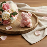 4" Pink Eucalyptus Scented Dimensional Teddy Bear Candle - Homeroots - Flyclothing LLC