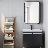 36" Black Aluminum Framed Accent Mirror - HomeRoots - Flyclothing LLC