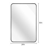 36" Black Aluminum Framed Accent Mirror - HomeRoots - Flyclothing LLC