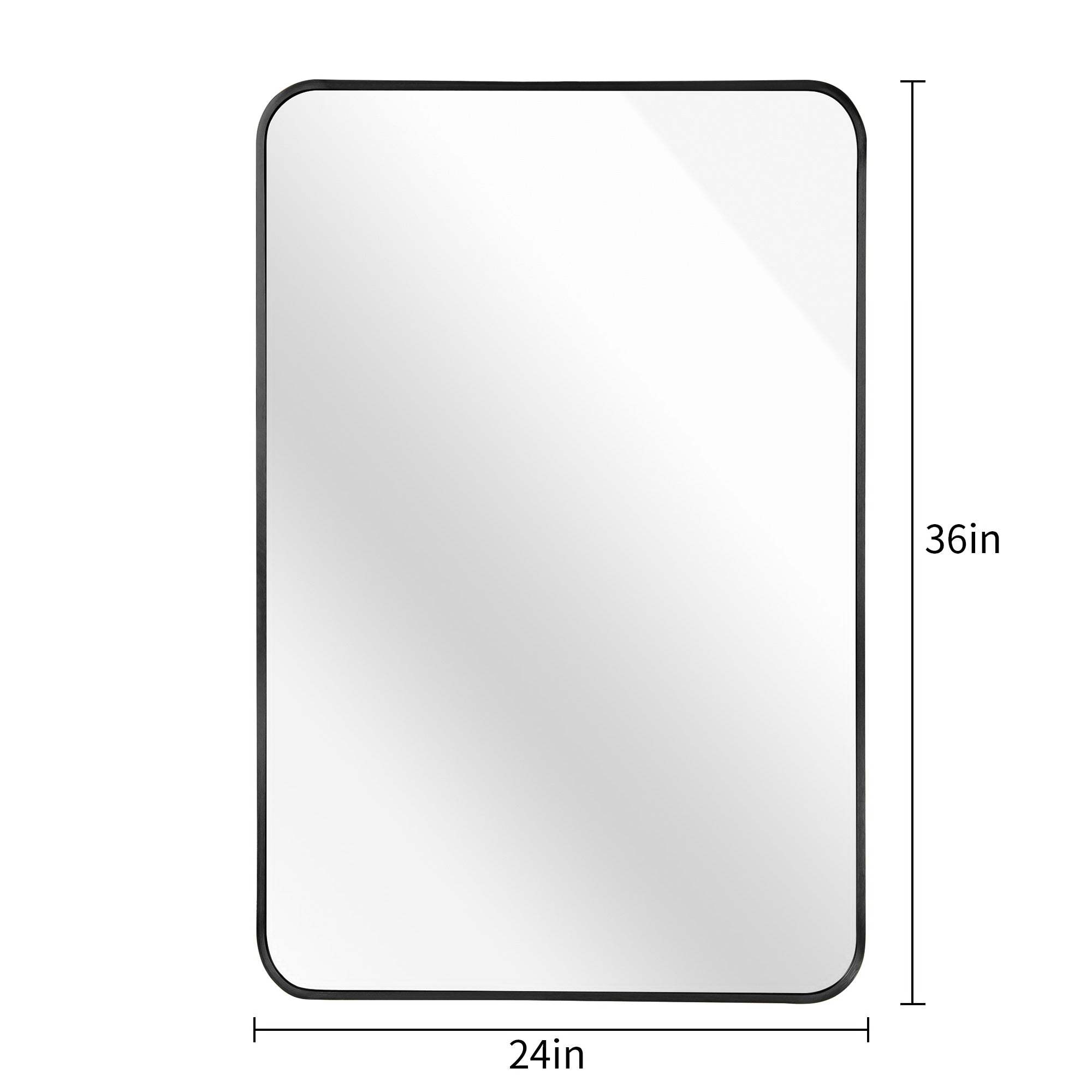 36" Black Aluminum Framed Accent Mirror - HomeRoots - Flyclothing LLC