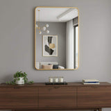 36" Gold Aluminum Framed Accent Mirror - HomeRoots - Flyclothing LLC