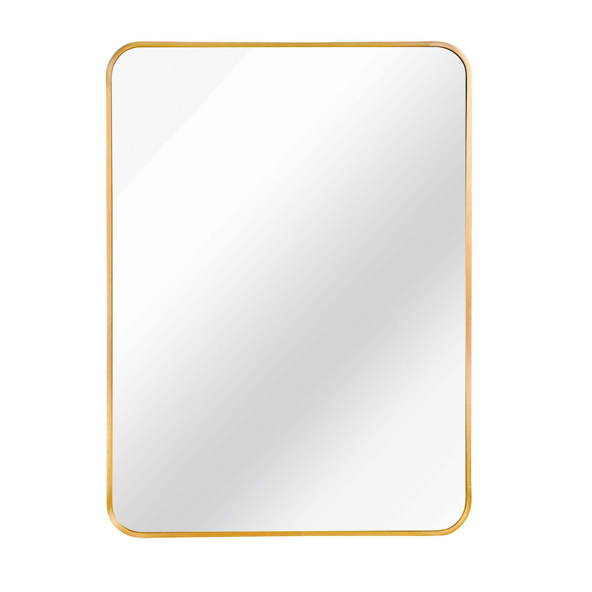 36" Gold Aluminum Framed Accent Mirror - HomeRoots - Flyclothing LLC