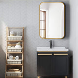 36" Gold Aluminum Framed Accent Mirror - HomeRoots - Flyclothing LLC