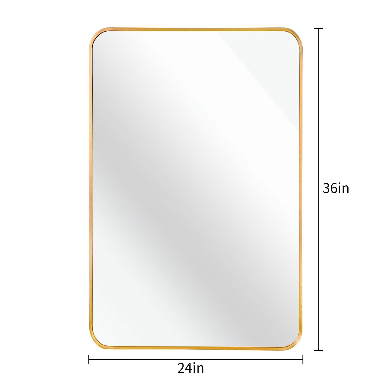36" Gold Aluminum Framed Accent Mirror - HomeRoots - Flyclothing LLC