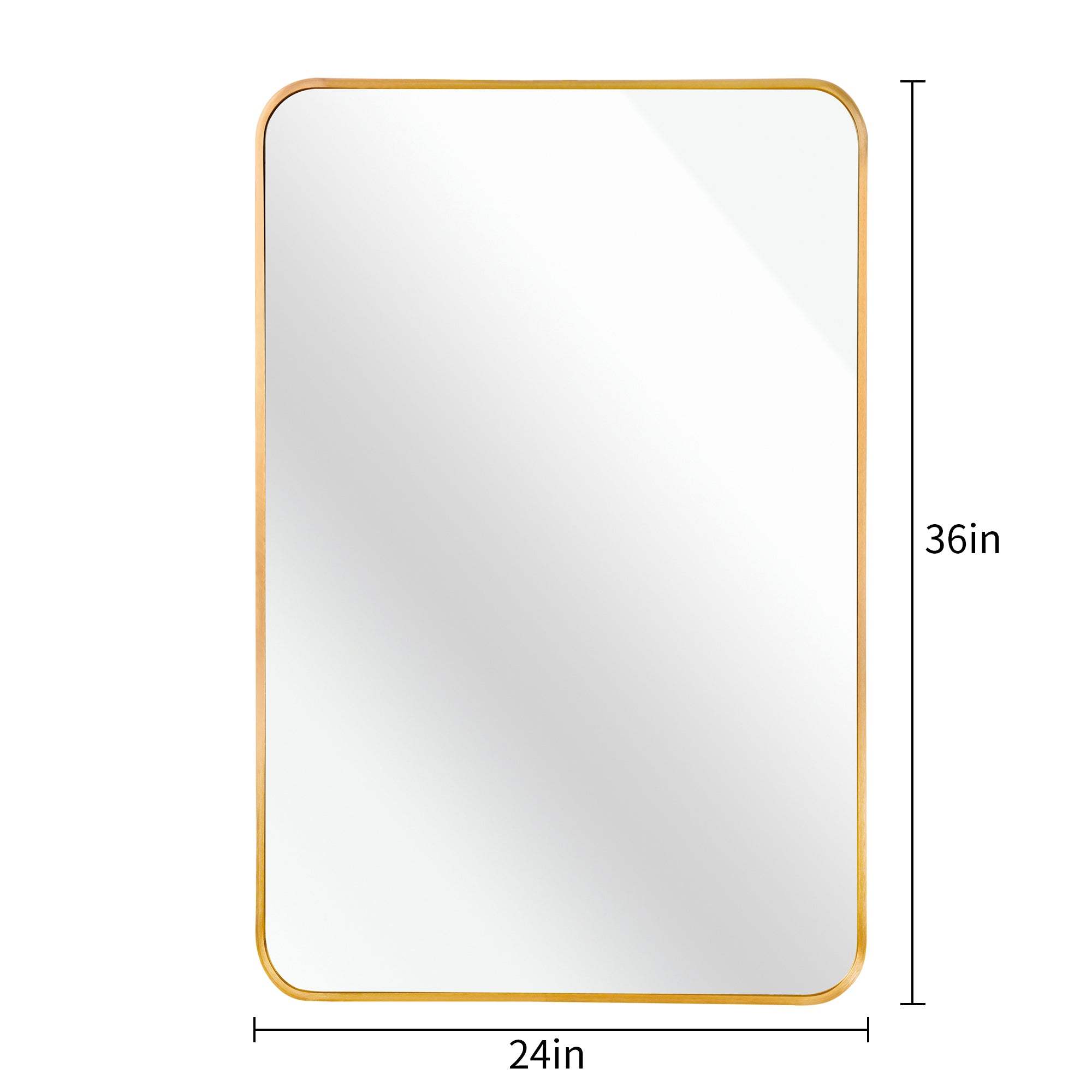 36" Gold Aluminum Framed Accent Mirror - HomeRoots - Flyclothing LLC