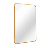 36" Gold Aluminum Framed Accent Mirror - HomeRoots - Flyclothing LLC