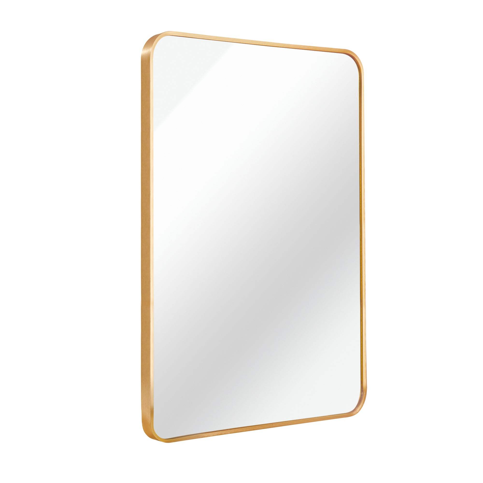 36" Gold Aluminum Framed Accent Mirror - HomeRoots - Flyclothing LLC