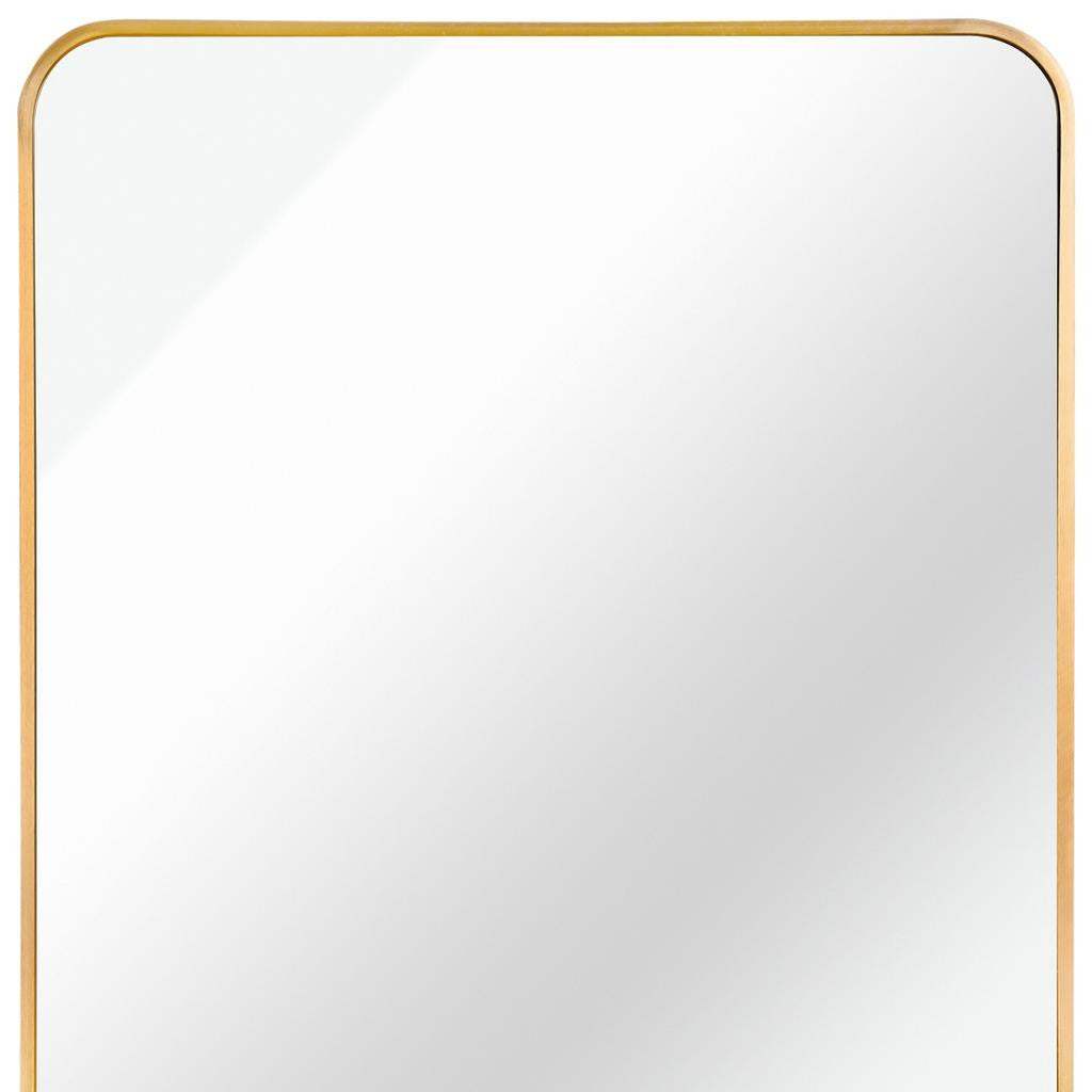 36" Gold Aluminum Framed Accent Mirror - HomeRoots - Flyclothing LLC