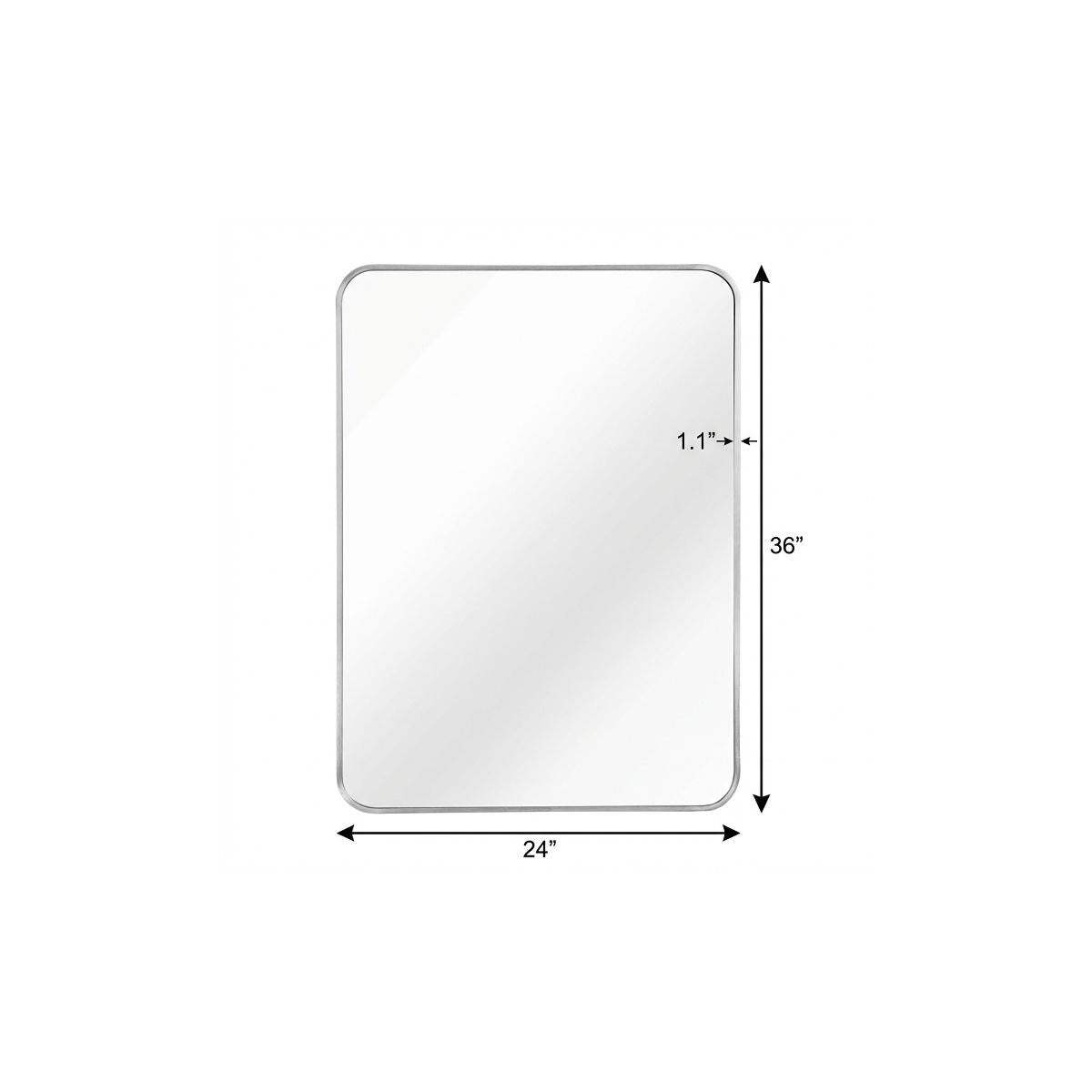 36" Silver Aluminum Framed Accent Mirror - HomeRoots - Flyclothing LLC