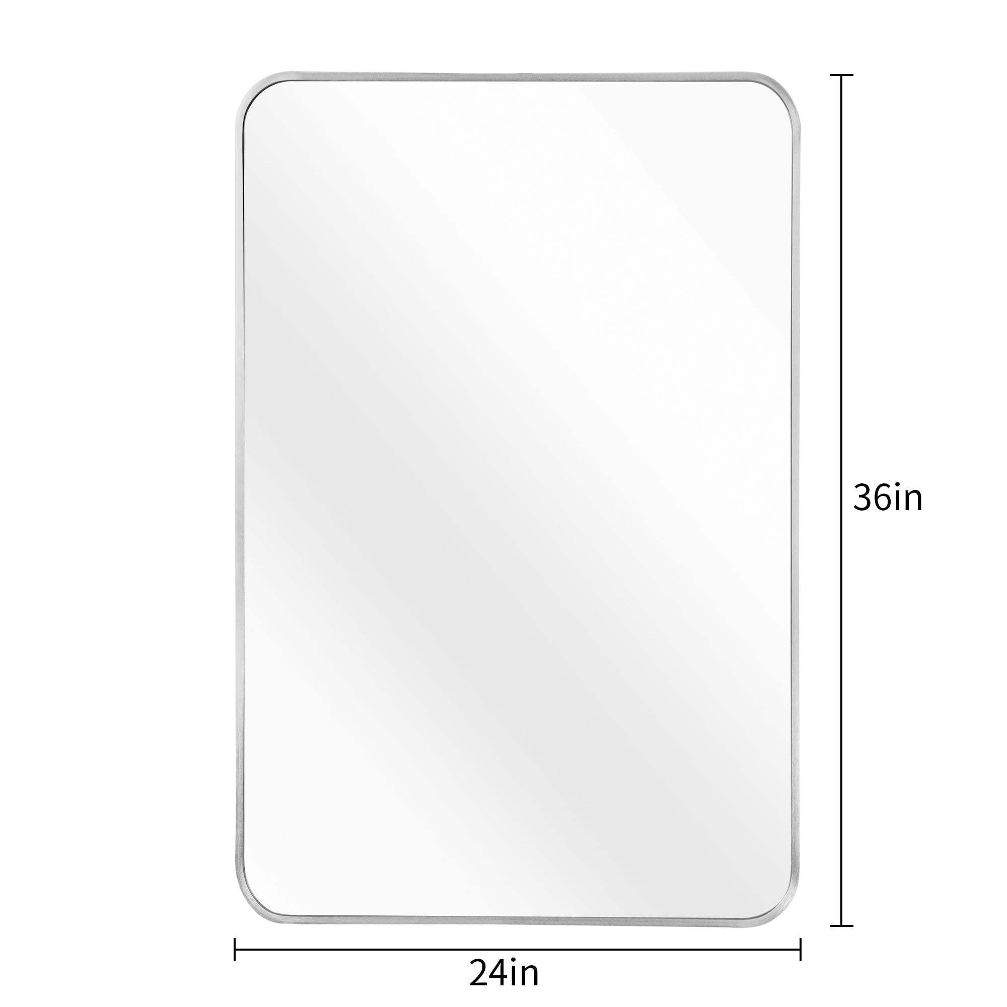 36" Silver Aluminum Framed Accent Mirror - HomeRoots - Flyclothing LLC
