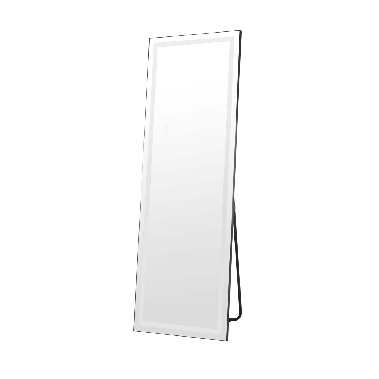65" Black Aluminum Lighted Wall Mounted And Freestanding Framed Full Length Mirror - HomeRoots - Flyclothing LLC