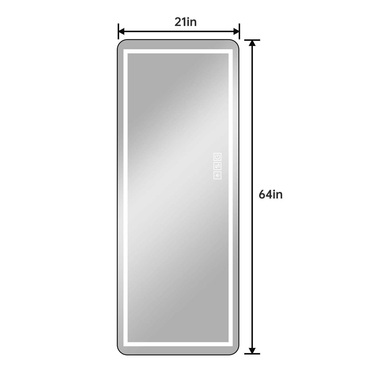 64" Black Aluminum Lighted Wall Mounted And Freestanding Framed Full Length Mirror - HomeRoots - Flyclothing LLC