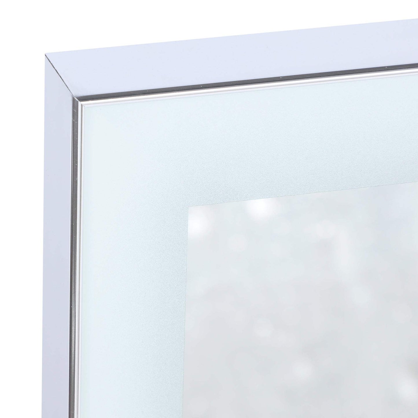 32" Silver Aluminum Lighted Framed Anti Fog Bathroom Vanity Mirror - HomeRoots - Flyclothing LLC