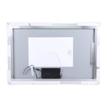 32" Silver Aluminum Lighted Framed Anti Fog Bathroom Vanity Mirror - HomeRoots - Flyclothing LLC