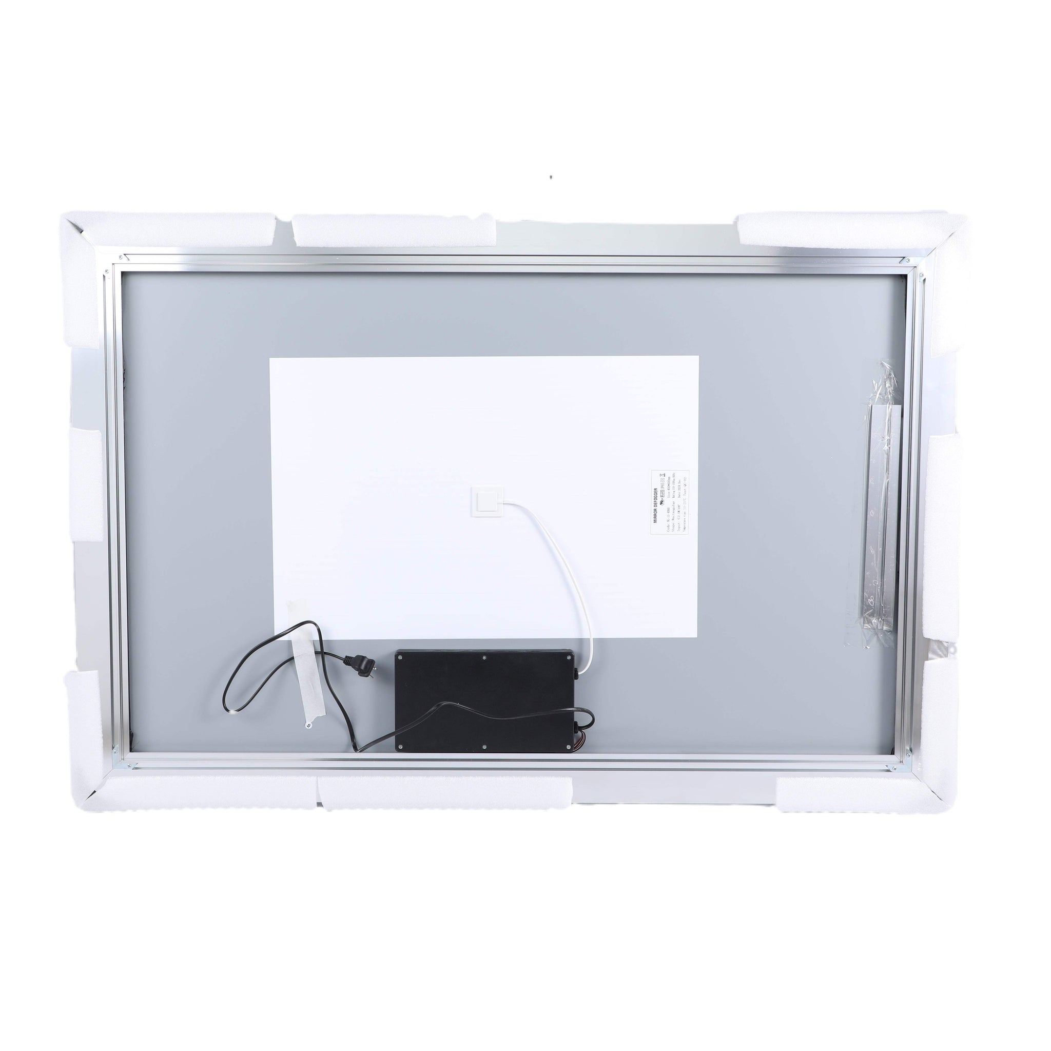 32" Silver Aluminum Lighted Framed Anti Fog Bathroom Vanity Mirror - HomeRoots - Flyclothing LLC