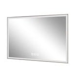 32" Silver Aluminum Lighted Framed Anti Fog Bathroom Vanity Mirror - HomeRoots - Flyclothing LLC